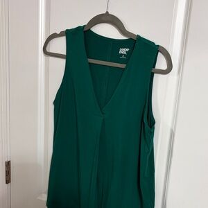 Lands' End Women's Teal V-Neck Tank Top